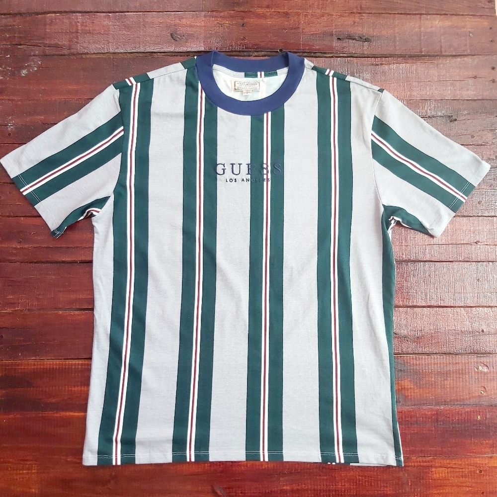 Guess Originals X Urban Outfitters Exclusive Catalan Striped Logo Tee Medium